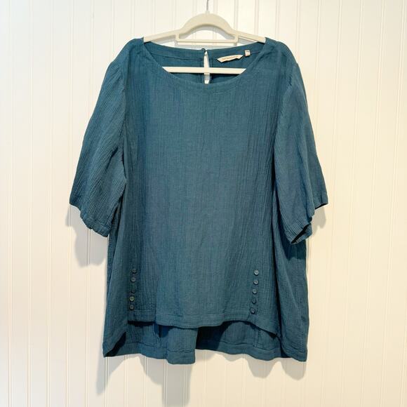Soft Surroundings Tops - Soft Surroundings Blue Tunic Top Plus Size 3X